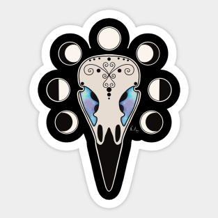 Moon Raven Sticker